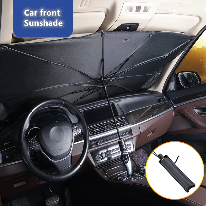 Tech Car Accessories - 車のフロントガラスサンシェード多機能便利な折りたたみ式車用パラソルインテリアフロントガラスパラソルプロテクターアクセサリー