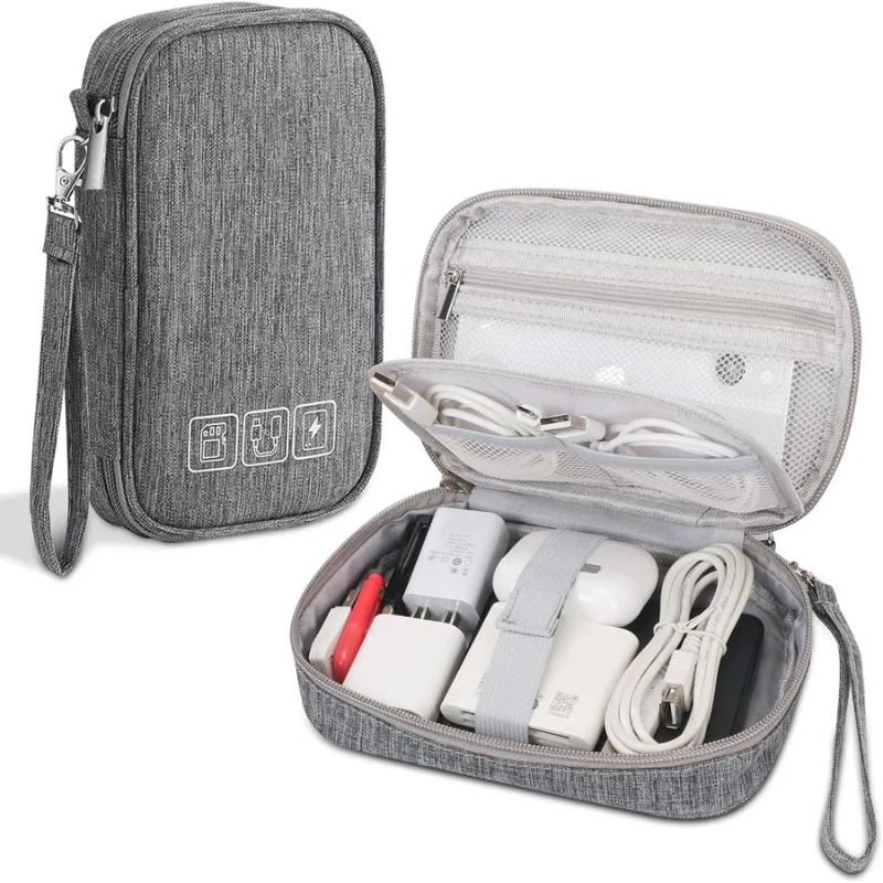 Tech Accessories Case - 多目的ケーブル収納バッグ電子オーガナイザーデジタル充電器ワイヤーUSB電源ポーチポータブルトラベルアクセサリー用品