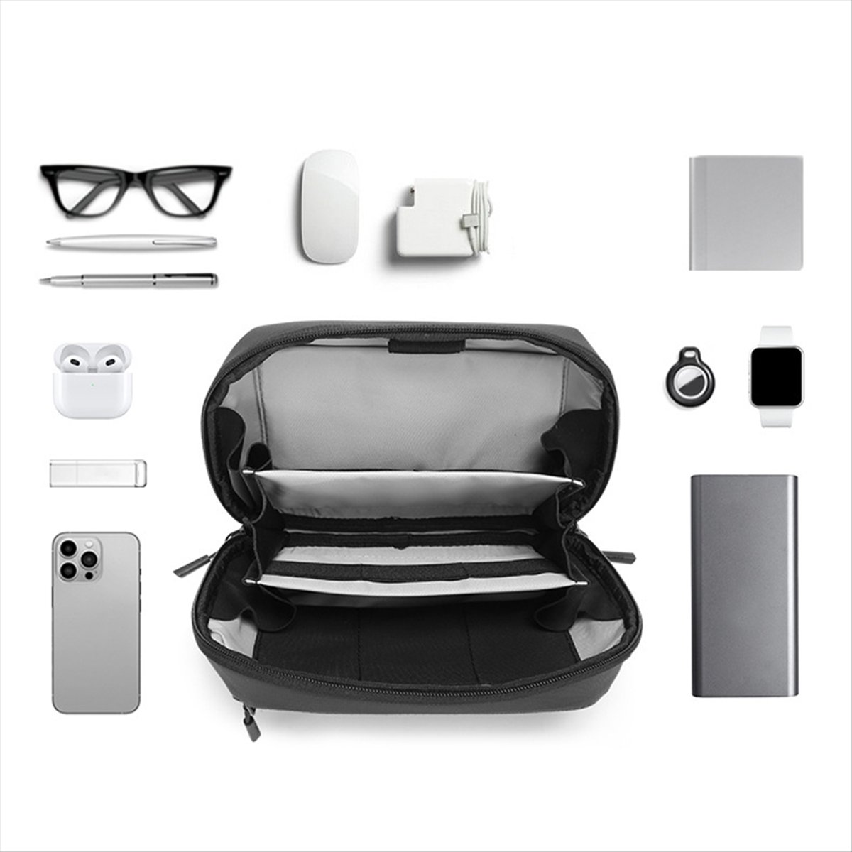Tech Accessories Travel Organizer Pouch - ☶ ❈ ＊ ♥ AC1578-防水テックポーチ 多層オーガナイザーケース