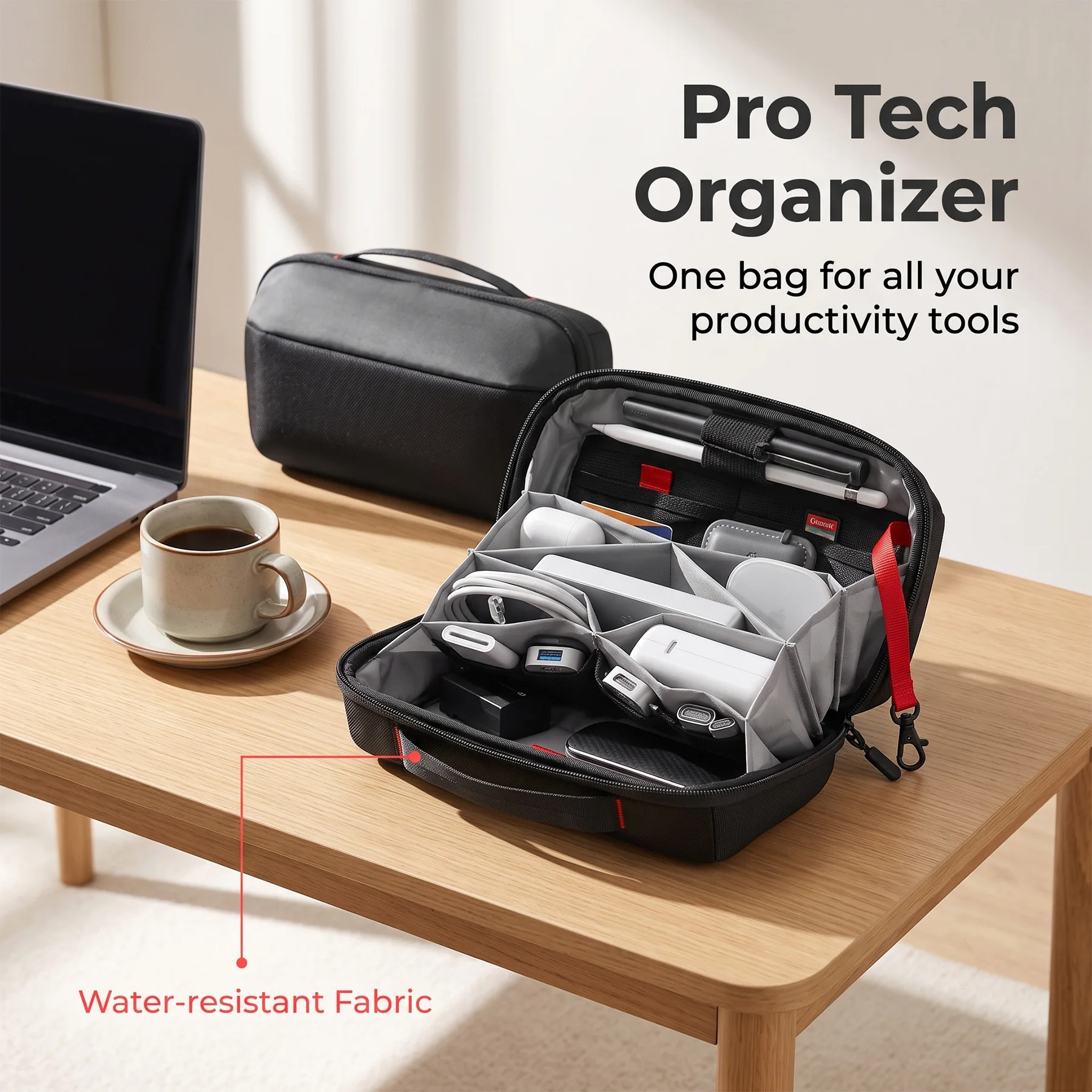 トラベルテックオーガナイザーポーチ、防水多機能電子機器アクセ - Tech Accessories Travel Organizer Pouch のレビューと価格